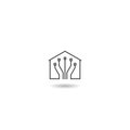Smart house icon with shadow Royalty Free Stock Photo