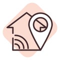 Smart house  location, icon Royalty Free Stock Photo