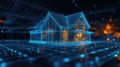 Smart house network connecting global technology infrastructure Royalty Free Stock Photo