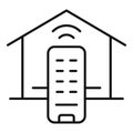 Smart house remote control icon, outline style Royalty Free Stock Photo