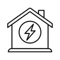 Smart house technology icon. Green electricity and power save concept