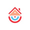 Smart house vector icon logo design Royalty Free Stock Photo