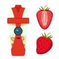 Smart hydrate bottle with strawberry, nutrition smoothie drink.