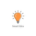 Smart idea bulb icon for tips and trick, mobile application template, element design and website. vector illustration Royalty Free Stock Photo