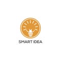 Smart idea lamp logo design Royalty Free Stock Photo