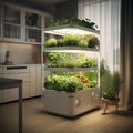 Smart indoor garden system. Image generated by artificial intelligence