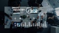 Smart Industry Collaboration with Data Visualization and Insights on Future Technology in Modern Business Environment Royalty Free Stock Photo