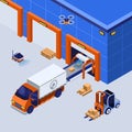 Smart Industry Logistics Isometric Background