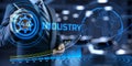 Smart Industry 4.0 Modern innovation manufacturing technology concept on screen Royalty Free Stock Photo