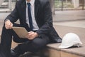 Inspectors from consultancy company working in construction site