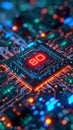 Smart Integration AI letter, technology chip, CPU, internet connection concept
