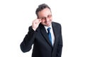 Smart and intelligent business man wearing goggles Royalty Free Stock Photo