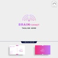 smart internet logo design vector brain wifi connection symbol icon sign Royalty Free Stock Photo