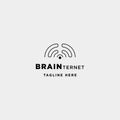 smart internet logo design vector brain wifi connection symbol icon sign Royalty Free Stock Photo