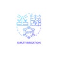 Smart irrigation blue gradient concept icon