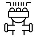 Smart irrigation icon outline vector. Water drip