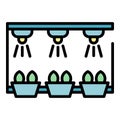 Smart irrigation rack icon color outline vector