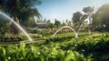 Smart irrigation system photo realistic illustration - Generative AI.