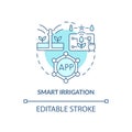 Smart irrigation turquoise concept icon