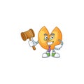 Smart Judge chinese fortune cookie in mascot cartoon character style