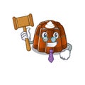 Smart Judge chocolate pudding in mascot cartoon character style