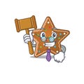 Smart Judge gingerbread star in mascot cartoon character style