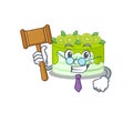 Smart Judge kiwi cake in mascot cartoon character style