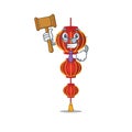 Smart Judge lampion chinese lantern presented in cartoon character style