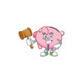 Smart Judge piggy bank in mascot cartoon character style