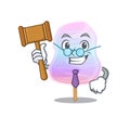 Smart Judge rainbow cotton candy in mascot cartoon character style