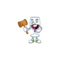 Smart Judge red glass of wine in mascot cartoon character style