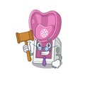Smart Judge steam inhaler in mascot cartoon character style