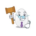 Smart Judge white egg in mascot cartoon character style