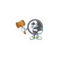 Smart Judge yin yang in mascot cartoon character style