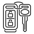 Smart key control icon outline vector. Security device Royalty Free Stock Photo