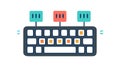 Smart Keyboard with Interactive Controls and Indicator Lights, vector design Generative AI Royalty Free Stock Photo