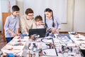 Curious children learn programming using laptops on extracurricular classes Royalty Free Stock Photo