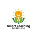 smart learning logo design template. bulb icon symbol design