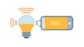 Smart Light Bulb Control via Smartphone Icon, vector design Generative AI Royalty Free Stock Photo