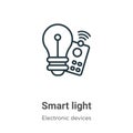 Smart light outline vector icon. Thin line black smart light icon, flat vector simple element illustration from editable Royalty Free Stock Photo
