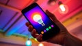 Smartphone App for Colorful Lighting, generative ai Royalty Free Stock Photo
