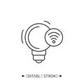 Smart lighting line icon. Editable illustration