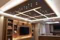 smart lighting system integrated into ceiling with custom built-in fixture