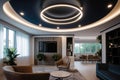 smart lighting system integrated into ceiling with custom built-in fixture