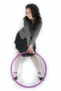 Smart Little Girl WIth Hoola Hoop Royalty Free Stock Photo