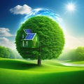 Smart Living or eco friendly design and climate energy