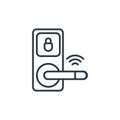 smart lock icon vector from smart home devices concept. Thin line illustration of smart lock editable stroke. smart lock linear