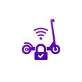 smart lock for a kick scooter icon