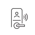 Smart lock. Wireless biometric access personal account. Pixel perfect icon