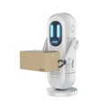 Smart logistic concept with delivery assistant robot send parcel box
